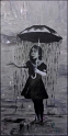 Maedchen im Regen Acryl Misch-Fließtechnik auf Leinwand; 50 x 100 cm;
Frei nach Banksy